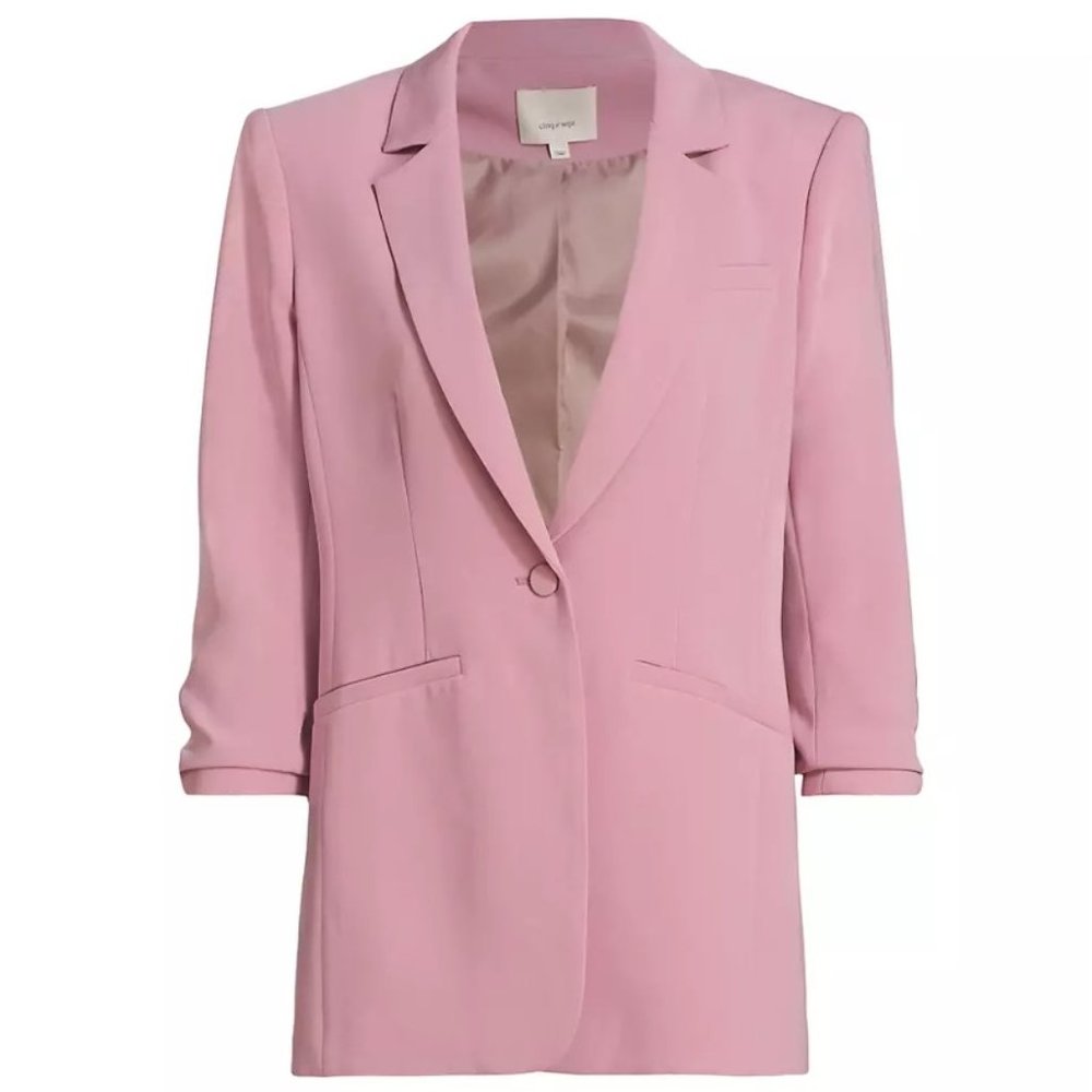 Cinq a Sept Khloe Ruched Blazer, Mauve, Size 0, New with Tags